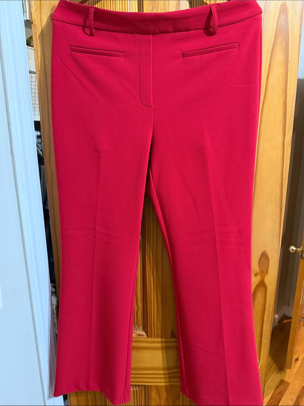 Rachel Zoe Bright Red Boot-Cut Stretch Pants